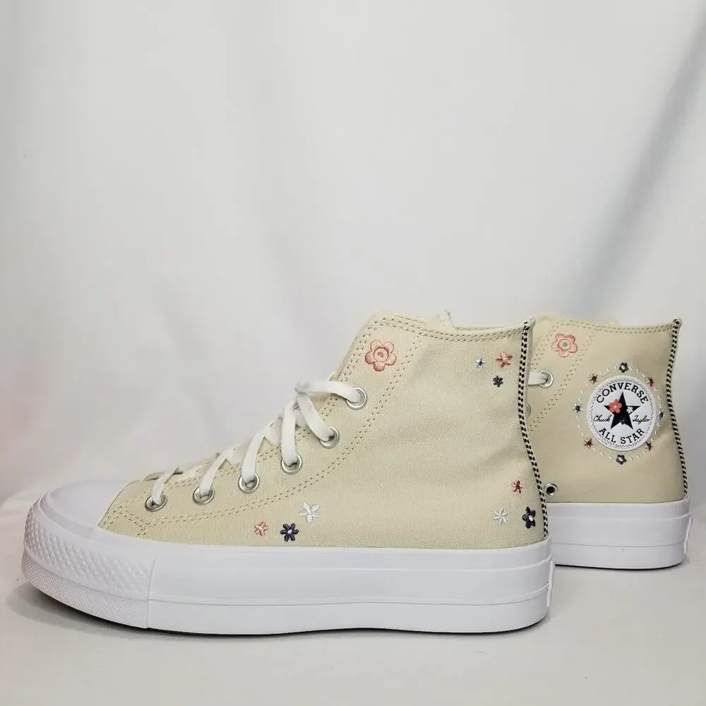 Converse Women's CTAS Lift Platform Petite Petals Hi Tops Size 8.5 A14265C NWT - Picture 3 of 9